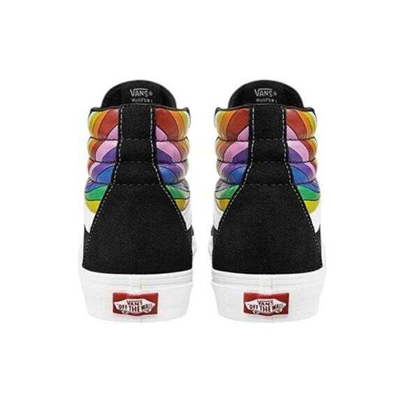 VANS SK8 Hi Reissue (Refract) Blk/True White/Multi Men\'s Skate Shoes Size 11.5